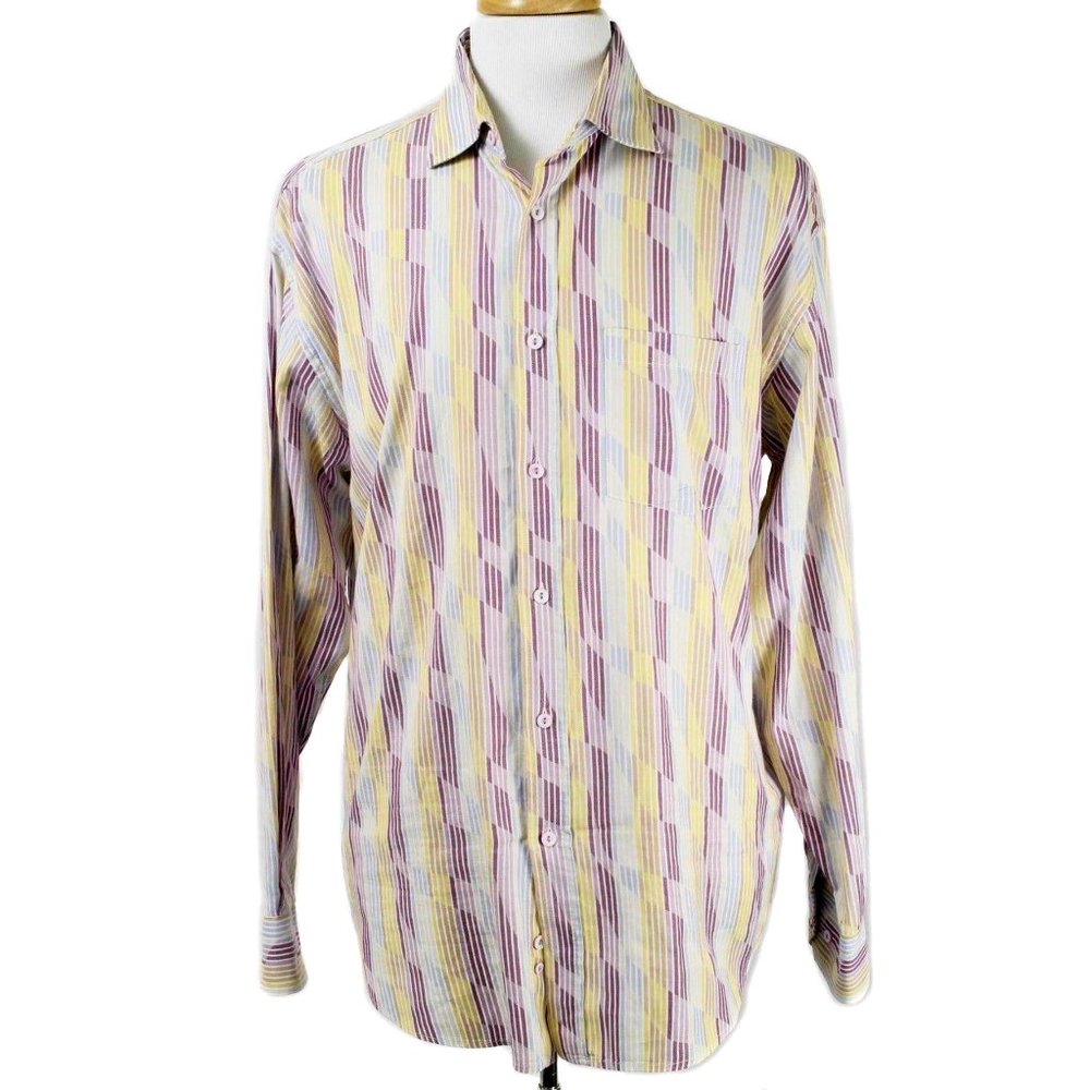 Bugatchi Uomo Colorful Wave Pattern Button Shirt - image 1